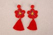 Pendientes Flor Con Borla